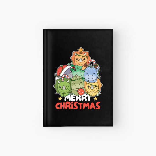 Dinosaur Christmas Tree Merry Christmas Hardcover Journal