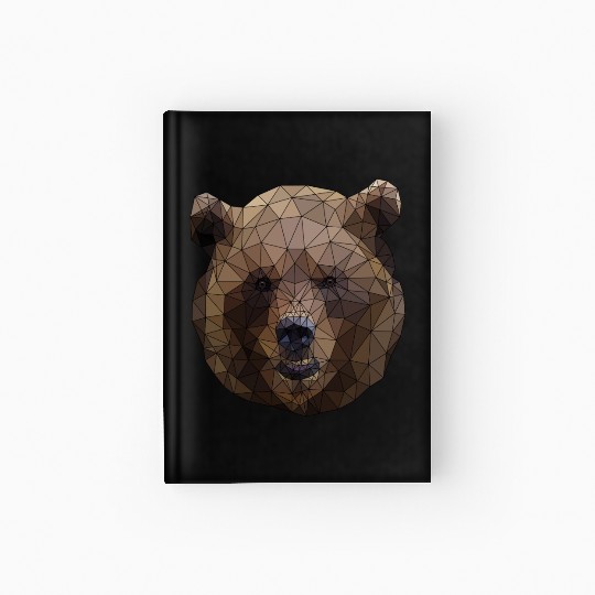 Polygonal brown bear triangular shape low poly art Hardcover Journal