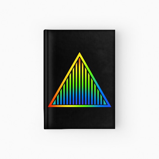 Bright rainbow style triangle Hardcover Journal