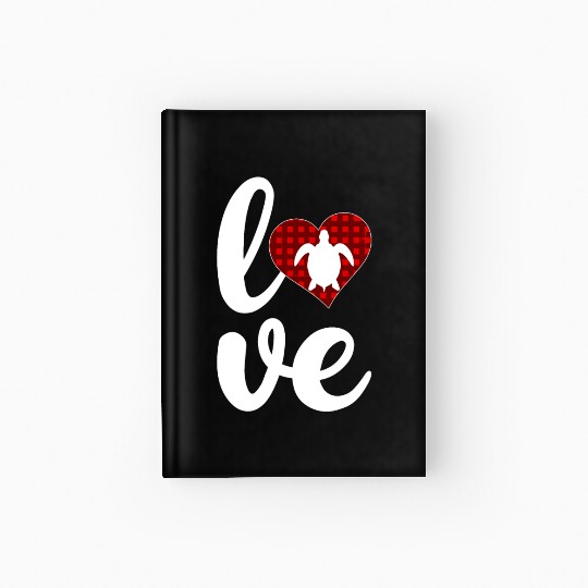 Sea Turtle Lover Buffalo Plaid Love Turtle Hardcover Journal