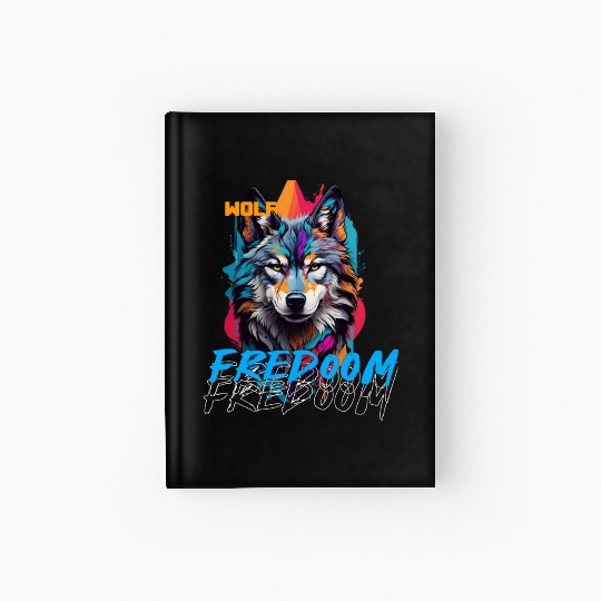 Incredible wolf face street Hardcover Journal