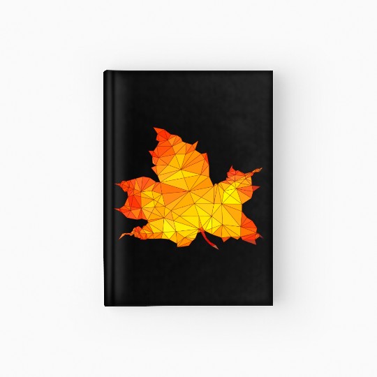Polygonal Autumn Maple Tree Leaf Poly Art Hardcover Journal