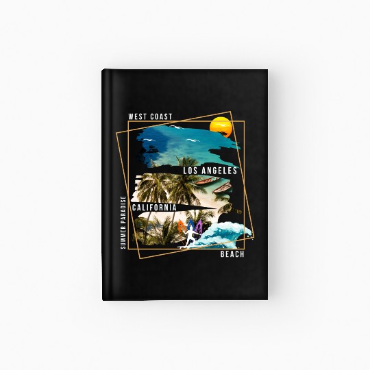 West Coast Los Angeles California Beach Hardcover Journal