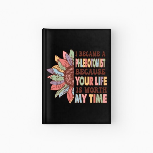 Phlebotomist Rainbow Leopard Print Face Hardcover Journal