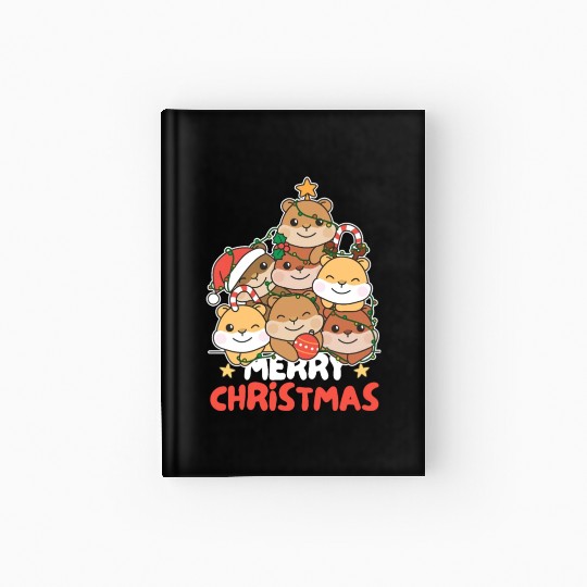 Hamster Christmas Tree Merry Christmas Hardcover Journal