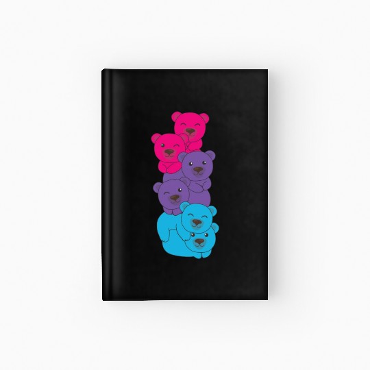 Androgynous Flag Pride Lgbtq Cute Bear Hardcover Journal