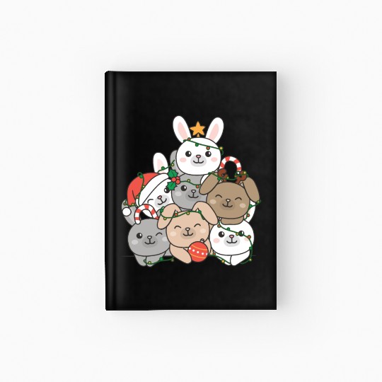 Bunny Christmas Tree Funny Animal Christmas Hardcover Journal