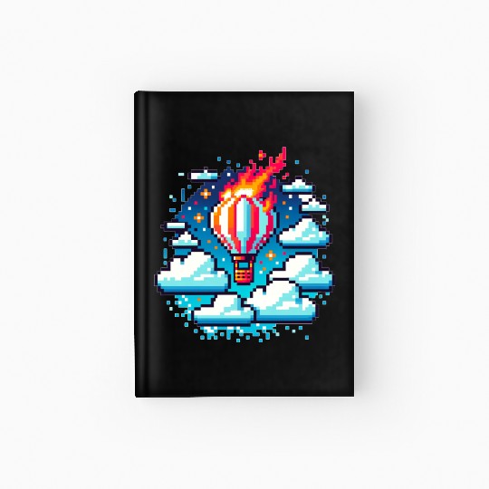 Pixel Skies Adventure: Hot Air Balloon Soar Hardcover Journal