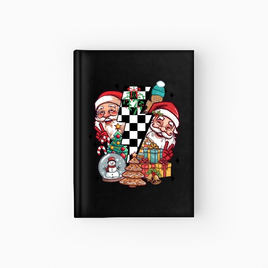Retro Christmas, Santa, Groovy, Disco Ball, Frosty Hardcover Journal