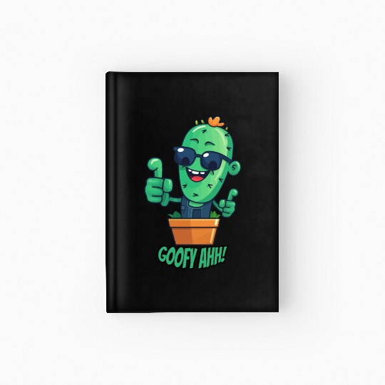 Fun Cactus Character Goofy Ahh Hardcover Journal