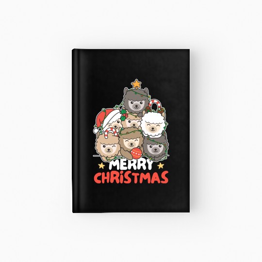 Alpaca Christmas Tree Merry Christmas Hardcover Journal