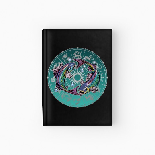 Pisces Zodiac star sign horoscope Astrology Hardcover Journal