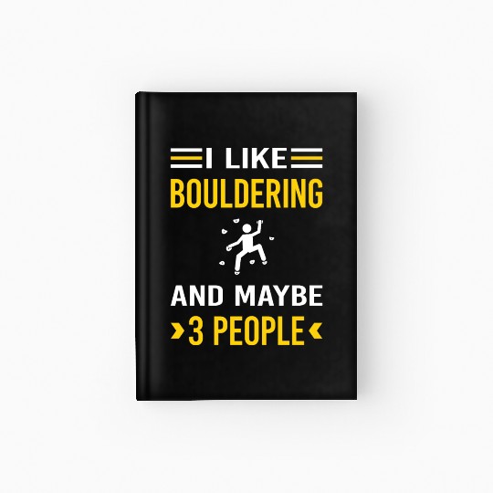 3 People Bouldering Rock Climbing Hardcover Journal