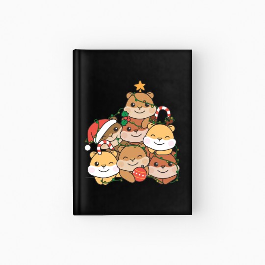 Hamster Christmas Tree Funny Animal Christmas Hardcover Journal