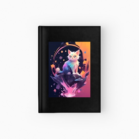 Cute Crystal Fantasy Cat Design Hardcover Journal