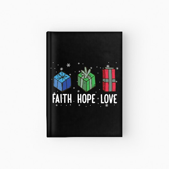 Faith Hope Love Religious Family Christmas Hardcover Journal