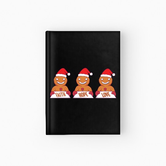 Gingerbread Man Faith Hope Love Religious Hardcover Journal