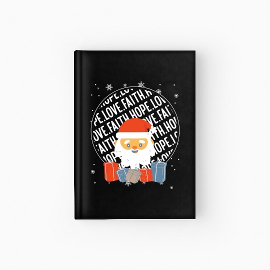 Faith Hope Love Religious Family Christmas Santa Hardcover Journal