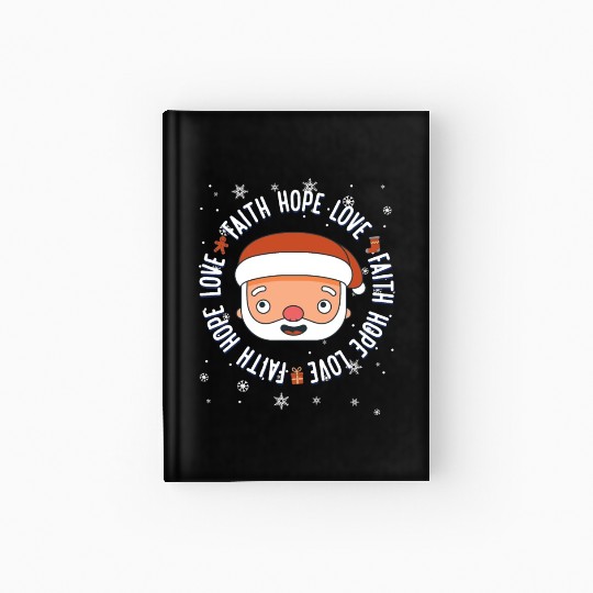 Religious Family Faith Hope Love Christmas Santa Hardcover Journal