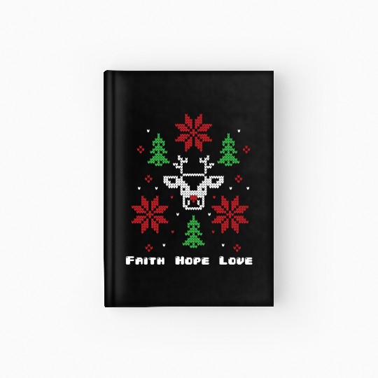 Faith Hope Love Religious Family Christmas Hardcover Journal