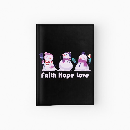 Faith Hope Love Religious Family Christmas Hardcover Journal