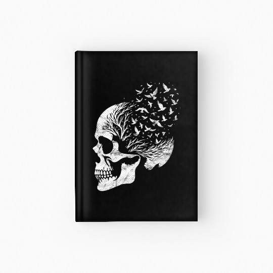 Vintage Skull Graphic Halloween Gothic Emo Hardcover Journal
