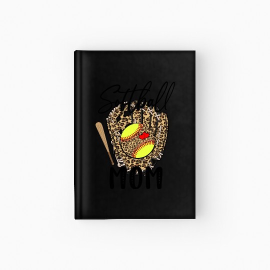 Softball Mom Leopard Game Day Softball Lover Hardcover Journal