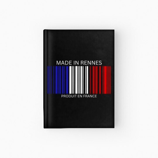 Rennes Barcode France Flag for French People Hardcover Journal
