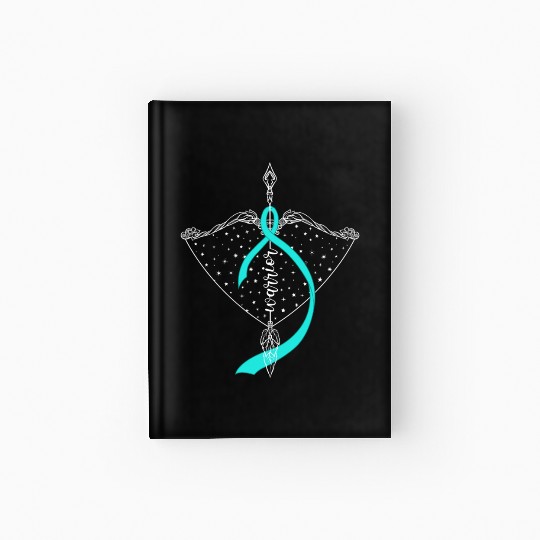 Warrior Bow Warrior Teal Ribbon Ovarian Cancer Hardcover Journal