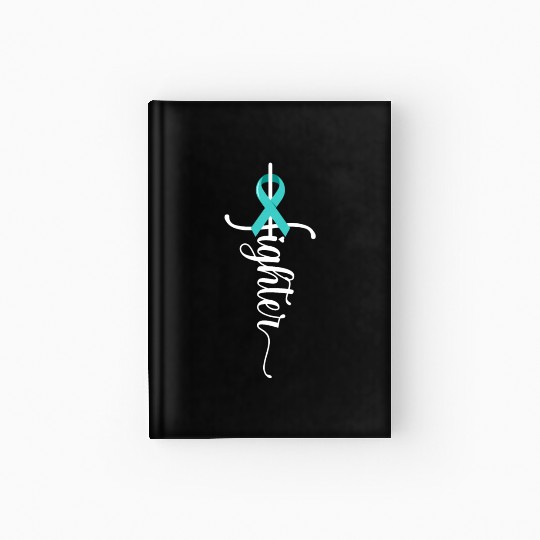 Fighter Christian Cross Warrior Ovarian Cancer Hardcover Journal
