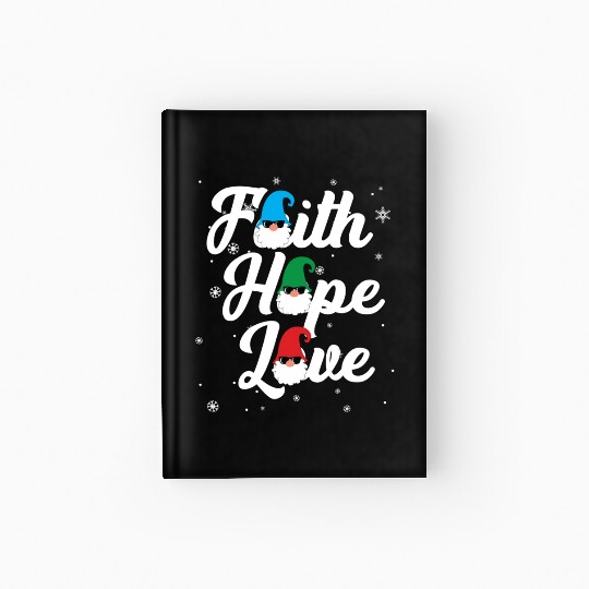 Religious Family Faith Hope Love Christmas Gnome Hardcover Journal