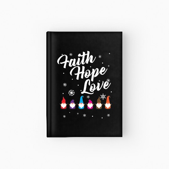 Religious Family Faith Hope Love Christmas Gnome Hardcover Journal