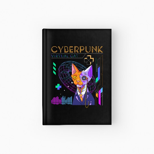 Cyborg Retro Gamer Scifi Hardcover Journal