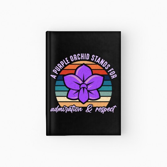Orchids A Purple Orchid Stands Retro Horticulture Hardcover Journal