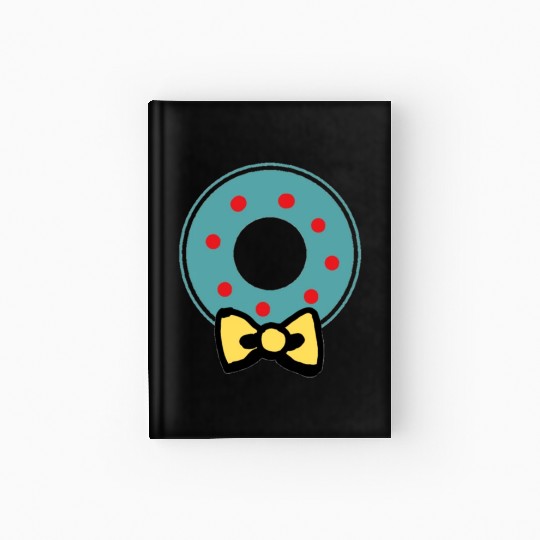 Green and Red Holiday Christmas Wreath Hardcover Journal