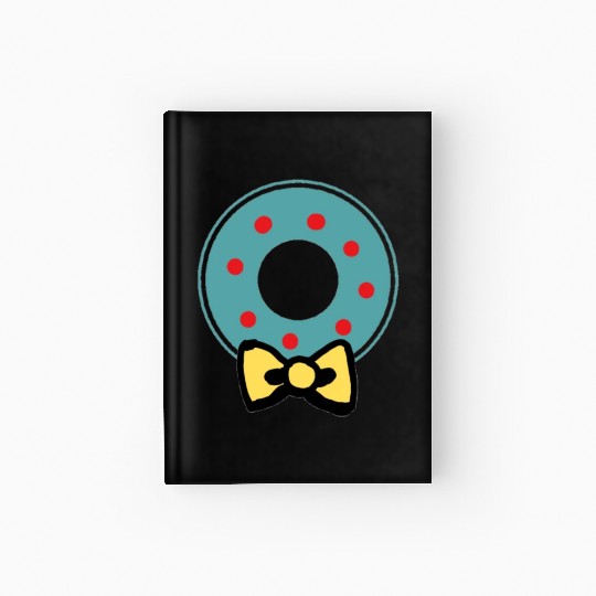 Green and Red Holiday Christmas Wreath Hardcover Journal