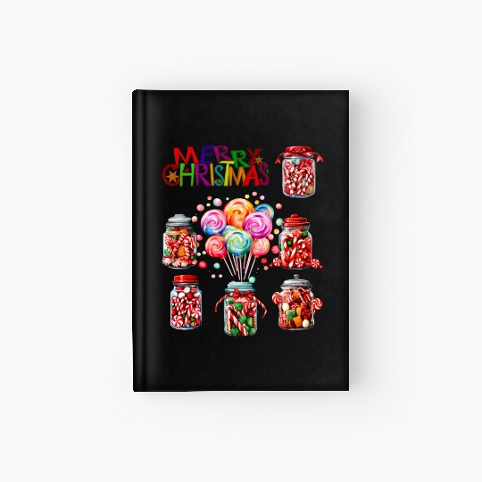 Merry Christmas Sweet Candy Canes Hardcover Journal