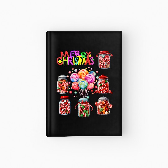 Merry Christmas Sweet Candy Canes Hardcover Journal