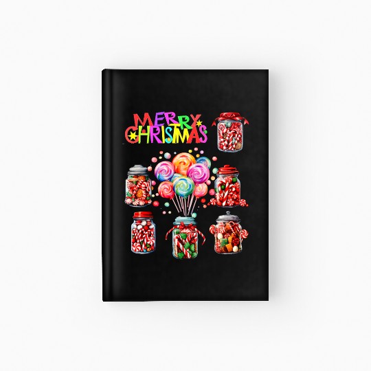 Merry Christmas Sweet Candy Canes Hardcover Journal