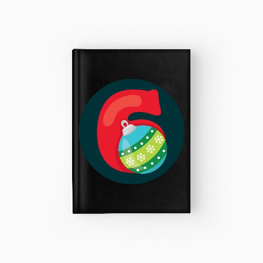 Number 6 Christmas Balls Age Six Hardcover Journal