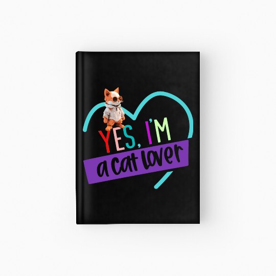 YES, I'M A CAT LOVER, cat, space cat, Pet lovers Hardcover Journal