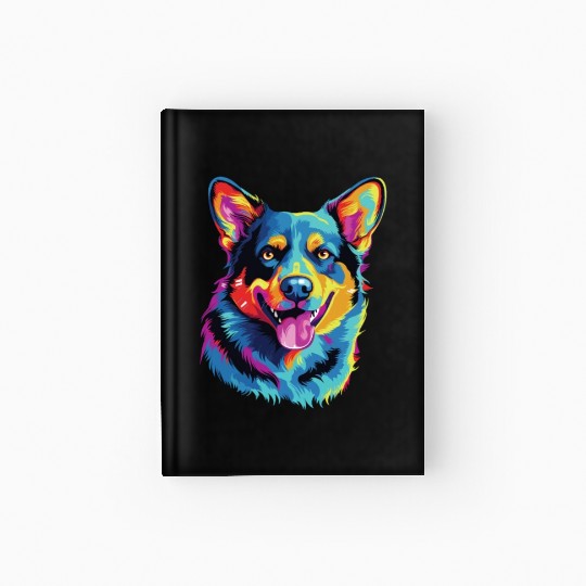 Watercolor Colorful Australian Cattle Dog Hardcover Journal