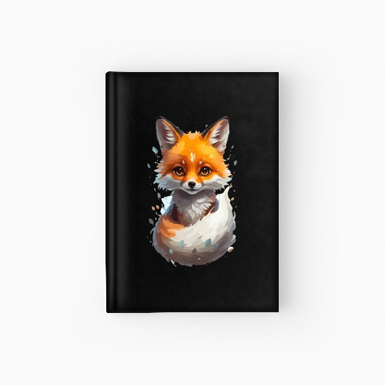 Cute Adorable Kawaii Autumn Fox Art Illustration Hardcover Journal