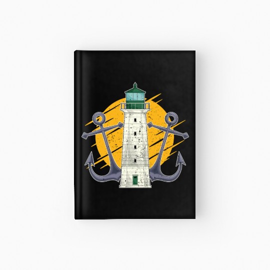 Full moon ship anchor gift lighthouse Hardcover Journal