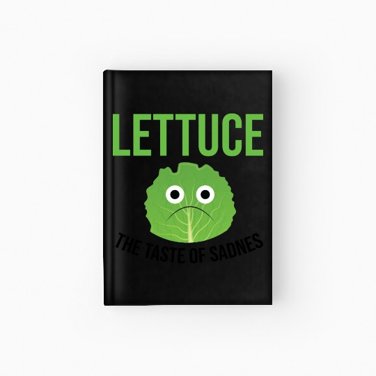 Lettuce The Taste of Sadness Funny Vegan Green FF Band Hardcover Journal