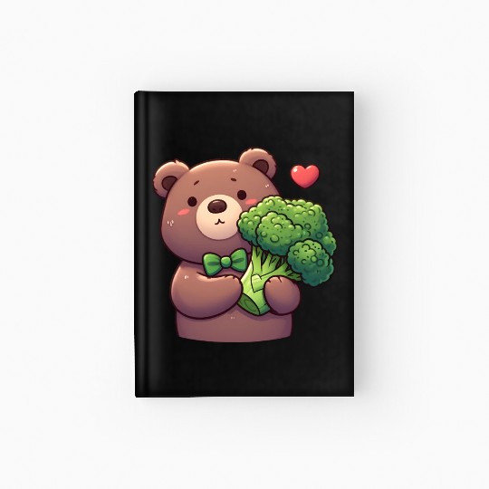 Bear in love hugs huge broccoli Hardcover Journal