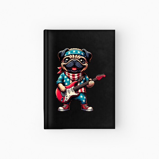Pug Guitarist Hardcover Journal