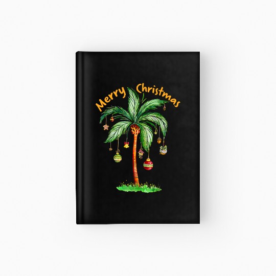 hristmas Palm Tree Hardcover Journal, Tropical Xmas Gift,