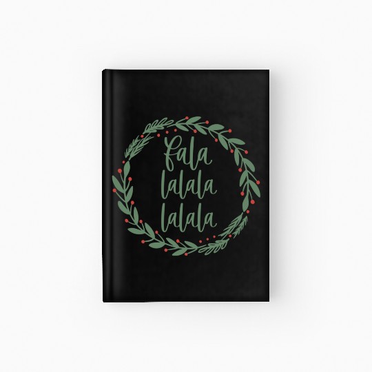 Fa La La Sage Green Christmas Wreath Fun Hardcover Journal