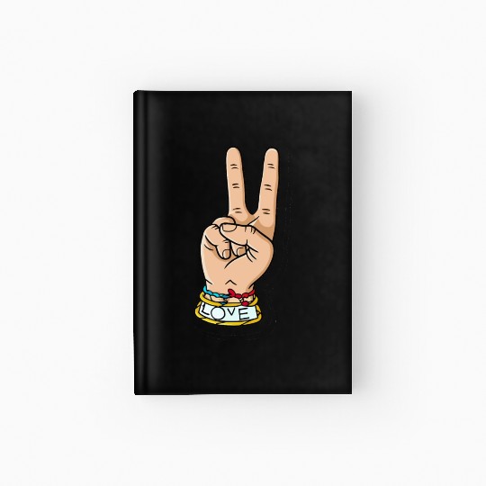 hand peace love Hardcover Journal